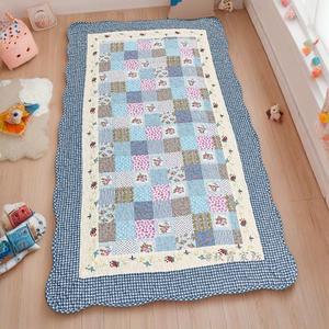 퀼트 워싱 면 러그 레드 카페트 매트 스프