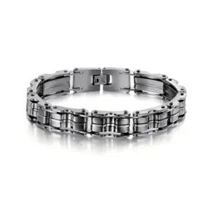 남성 엔틱 화이트 스틸 팔찌-화이트OC (W2A1A8B)