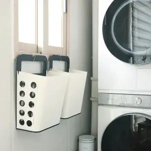 좁은 세탁실 펜트리 정리! 릴레이 걸이형 빨래바구니 2P 다용도 수납 선반