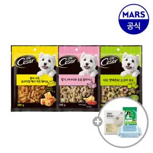 시저 프리미엄 간식 280gx2개 골라담기+아이엠즈+배변패드+물티슈