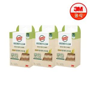 [3M] 내츄럴 옥수수 망사 수세미 3입x3개