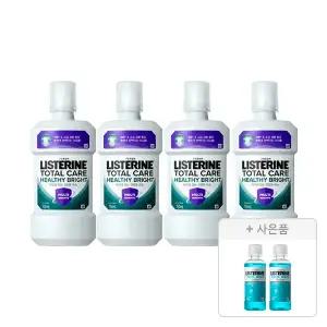 리스테린 토탈케어 헬씨 브라이트 750ml, 4개 + 증정(쿨민트 100ml, 2개)