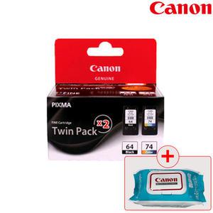 캐논 정품 잉크 PG-64+CL-74 트윈팩 PG64 CL74 E569S E560 E569