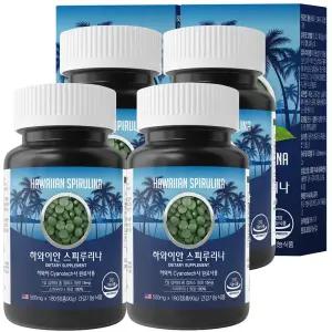 하와이안 스피루리나 원말 100% 180정 4통 12개월분 스피룰리나 하와이 하와이산 스피루니나 스피루나 항산화 엽록소