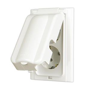 진흥 V시리즈 방우형 매입 2구 접지 콘센트 욕실용 아이보리 브이시리즈