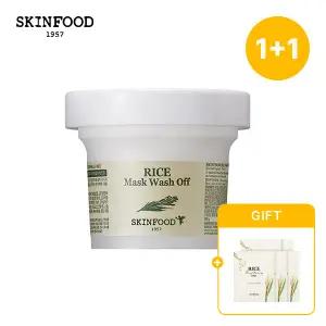 [스킨푸드][쿠폰가12,070원][1+1] 라이스 모공 케어 마스크 워시오프팩120g + (증정) 라이스 패드 10매