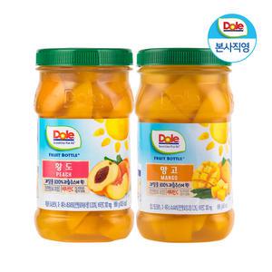 Dole 후룻바틀 복숭아, 망고 666g x 2개입 과일 통조림