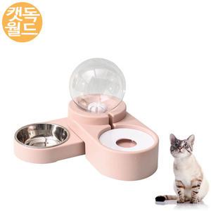 페로가토 반려동물 버블 콤보 고양이식기 핑크 민트급식기 급수기 반자동 1.8L 쌍식기 애견밥그릇