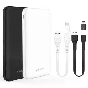 스피디 슬림 듀얼 보조배터리 10000mAh (C타입 케이블+8핀젠더)