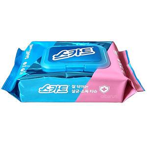 스카트 잘닦이는 살균 소독 티슈 60매x1개 유한킴벌리