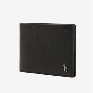 [헤지스](대구신세계)[HAZZYS ACC] [GOLDEN LANE] 블랙 로고패턴 소가죽 반지갑  HJWA5E562BK