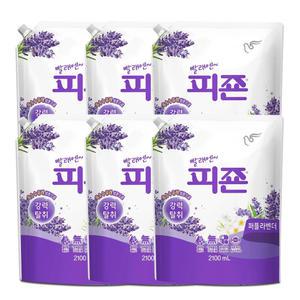 [피죤] 섬유유연제 퍼플 라벤더 리필 2100ml x 6개