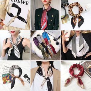 [여신클라쓰] 3+1 신상 쁘띠스카프 실크 여성 사각 스카프 선물 답례품 행사 봄 여름 가을 겨울 미니 링 타이 간절기 직장 사무실 단체 선물