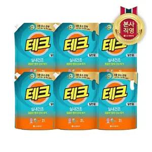 [LG생활건강]테크 실내건조 액체세제 리필 2L(일반) x 6개