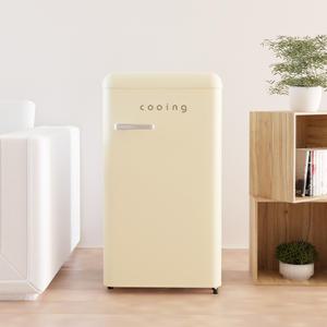 쿠잉 레트로 미니냉장고 REF-S92 크림 예쁜 작은 소형 중형 원룸 사무실 음료수