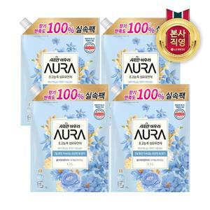 샤프란 아우라 섬유유연제 리필 1.7L 홀리데이판타지X4개