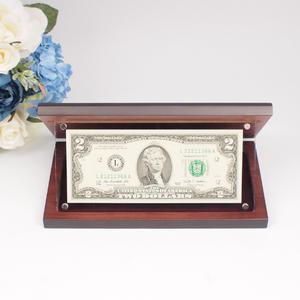 행운의 2달러 기념화폐 아크릴 우드케이스 창업 개업 선물 기념선물 CS-005