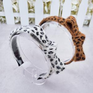 유아 아동 여아 어린이 초등학생 앙고라 레오파드 리본형 헤어밴드 머리띠