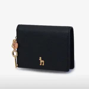 [헤지스](대구신세계)블랙 가죽 큐빅 퍼피로고 참장식 반지갑 HIWA5E184BK