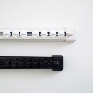 커튼부자재 2단 커튼레일 화이트 블랙