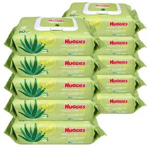 하기스 내츄럴케어 플러스 물티슈 캡형 64매 X10팩