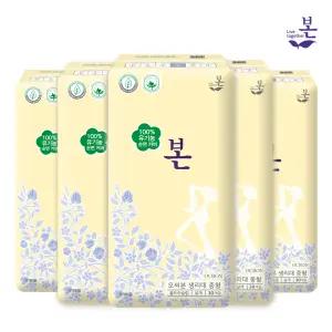 [유기농본] 커버부터 날개까지 유기농순면 중형 30P x 5팩