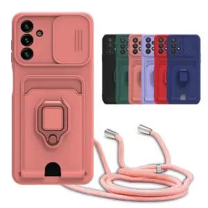 갤럭시S22플러스 S22울트라 슬라이드 렌즈보호 카드 핑거링 목걸이 줄 스트랩 케이스