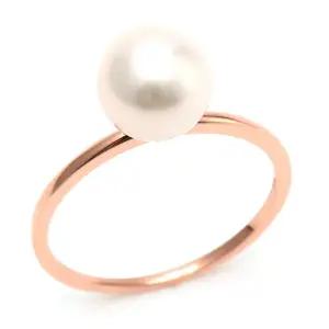 14K 심플 클래식 8mm 담수진주 반지 NPR30457