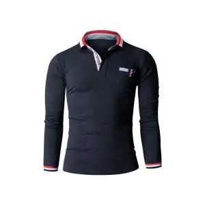 [해리슨옴므][해리슨] 시보리 세줄 포인트 긴팔 카라티 HITF1026