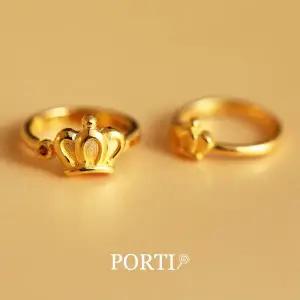 갤러리아 [뽀르띠] 순금 24K 탄생석 로얄 크라운 돌반지 3.75g