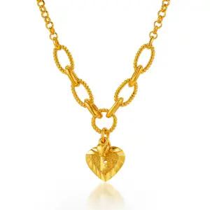 [한국금다이아몬드] 여자 순금 목걸이 하트 자물쇠 24K 18.75g 18K장식