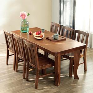 해찬솔 통원목 비담 6인용 식탁세트A1800 (등의자6개)/통원목다리/의자포함/원목식탁