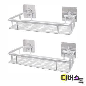 [디버스톡] 브리사 접착식 욕실선반 (트윈일자/2P)