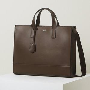 [헤지스](대구신세계)[HAZZYS ACC] 브라운 로고배색 가죽 서류가방 HJBA4E851W3