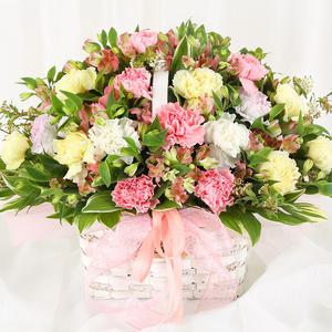 당일 꽃배달 언제나 사랑합니다 카네이션 꽃바구니 생화 배달 A2015