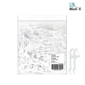 [메디케이] 국내생산 일회용 치실 벌크 400p 국내생산 대용량 케이스 포함