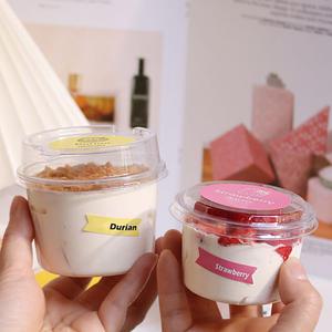 원형 티라미수 50개 과일컵 보틀케이크 샐러드용기 케이스 포장 용기 컵케이크