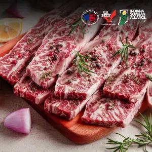 프레시누리 앵거스 구이용 꽃 LA갈비 1kg 탑초이스 꽃갈비 6 7 8번