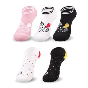 까스텔바작 여성 CS5SK1001/2 쿠션/쿠션압박 스니커즈 양말 5족, 1개