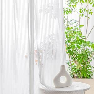 [NS홈쇼핑]뷰하우스 스트라이프 화이트 쉬폰커튼 중형[32966527]