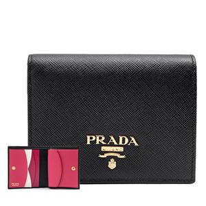 프라다 투톤 사피아노 반지갑 1MV204 ZLP F061H 블랙/핑크
