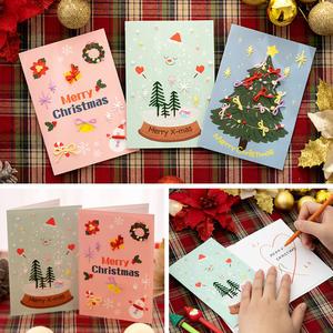 [문구티쳐] 민화 크리스마스 자수카드 3중택1 diy 십자수 만들기세트 감사카드 크리스마스 카드