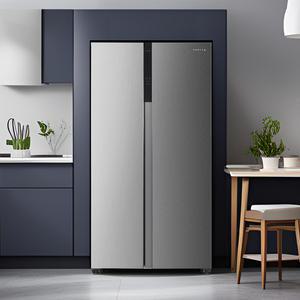 쿠잉 양문형냉장고 SBS440 메탈실버 2도어 저소음 프리스탠딩