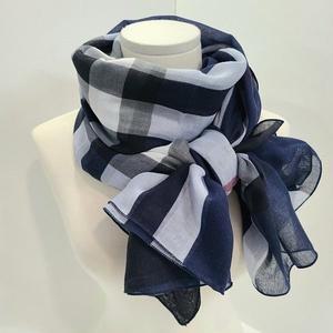 [애슬릿] 여성 가을 배색 체크 얇은 빅 롱 스카프