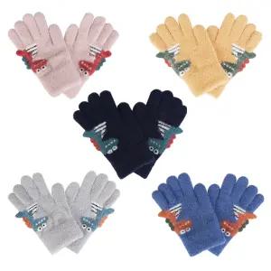 다이노 기모 니트장갑(아동) 핑거홀 터치구멍 스마트폰 터치장갑 겨울 기모 유아동 초등 주니어방한