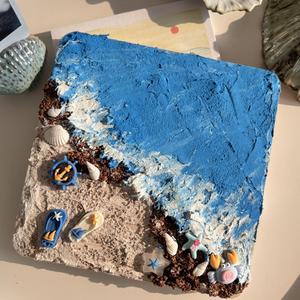 미니 바다 그림 DIY 스컬프쳐 클레이 점토 페인팅 명화 액자 키트 세트