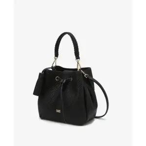 갤러리아 DCBA4E413BK 닥스 블랙 하우스체크 경판 가죽 드로우스트링백