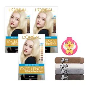 로레알파리 엑셀랑스 블리치(탈색제) 3개 + 스누피 타올 2장(색상 랜덤) + 네티 빗