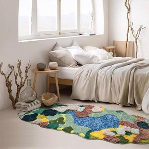 [한빛카페트]스프링 포레스트 가든 잔디 터프팅 러그 침실 발매트 80x200cm