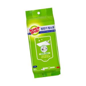 3M 스카치 정전기 청소포 리필 대형 30매-부직포 패드 37x19cm 머리카락 먼지 털